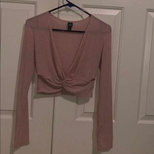 Copped tied pink shirt